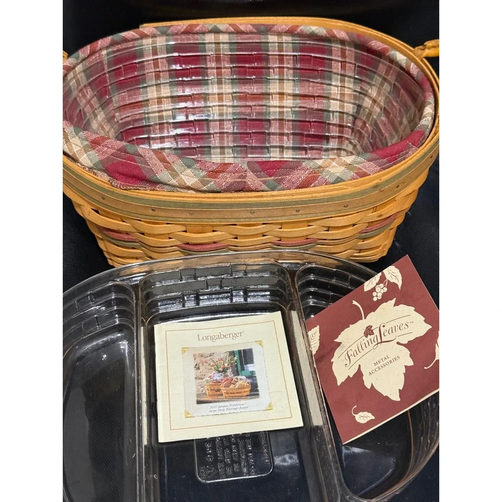 Longaberger 2001‎ Autumn Reflections Large Pail Blessings Basket Tartan Liner
